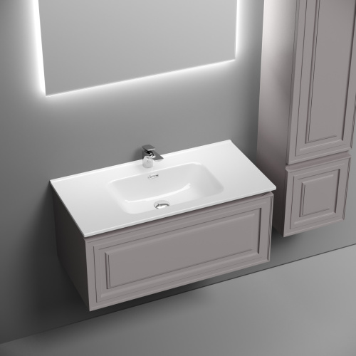 Тумба под раковину Sancos Very VR90SM 90х40 подвесная цвет серый - фото 4